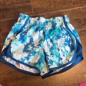 Athletic Works Blue & Teal Tie-Dye Girls' Active Shorts